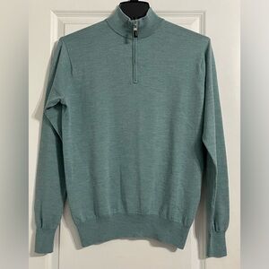 Peter Millar Crown Soft Merino Wool Silk Quarter-Zip Pullover Sweater Medium